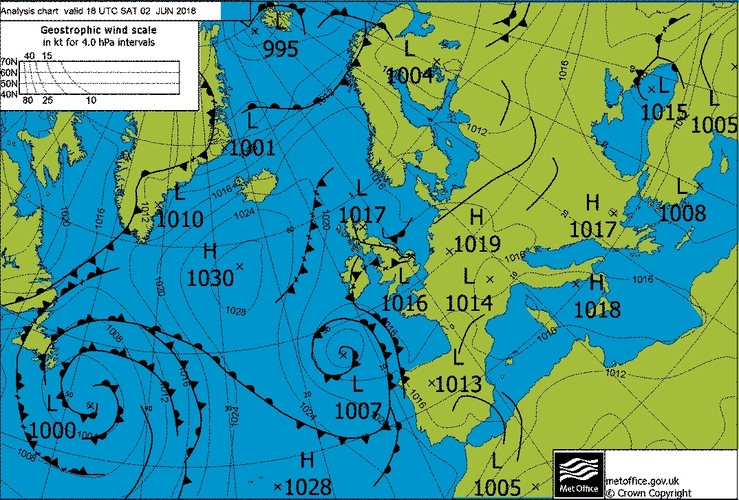 here is the synoptic chart from saturday evening